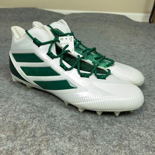 Adidas Mens Football Cleats 16 White Green Shoe Lacrosse Freak Carbon Mid B7