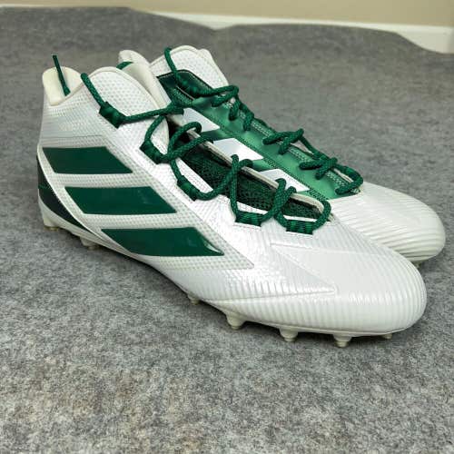Adidas Mens Football Cleats 15 White Green Shoe Lacrosse Freak Carbon Mid B1