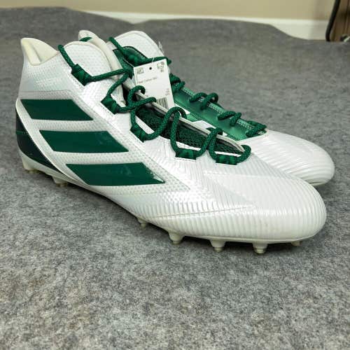 Adidas Mens Football Cleats 16 White Green Shoe Lacrosse Freak Carbon Mid B3