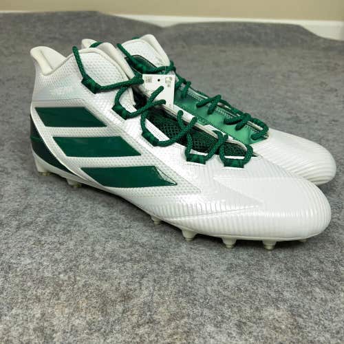 Adidas Mens Football Cleats 16 White Green Shoe Lacrosse Freak Carbon Mid B9