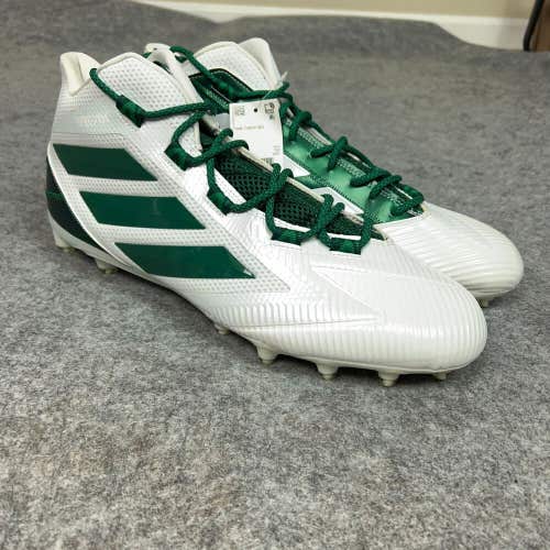 Adidas Mens Football Cleats 15 White Green Shoe Lacrosse Freak Carbon Mid B5