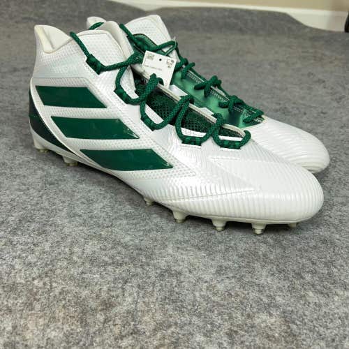 Adidas Mens Football Cleats 16 White Green Shoe Lacrosse Freak Carbon Mid B8