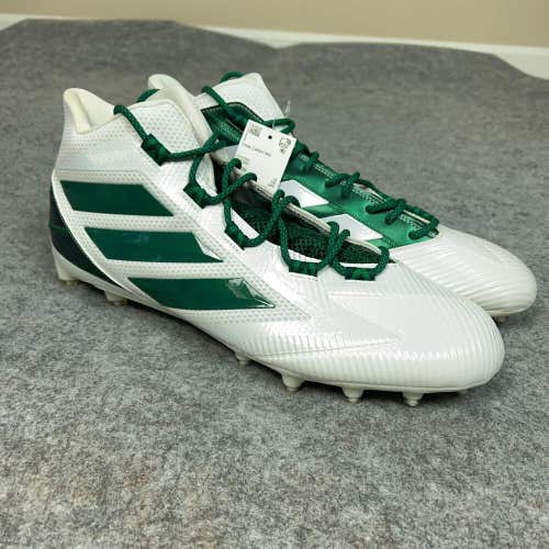 Adidas Mens Football Cleats 16 White Green Shoe Lacrosse Freak Carbon Mid B6