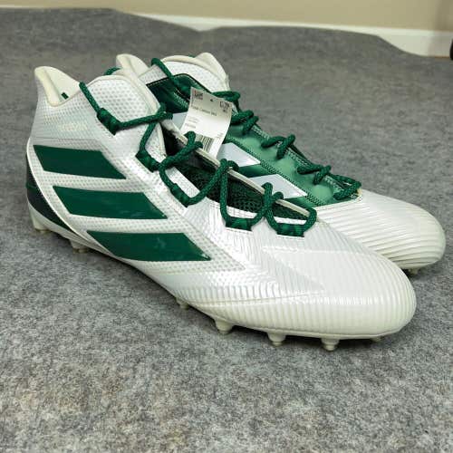 Adidas Mens Football Cleats 16 White Green Shoe Lacrosse Freak Carbon Mid B4