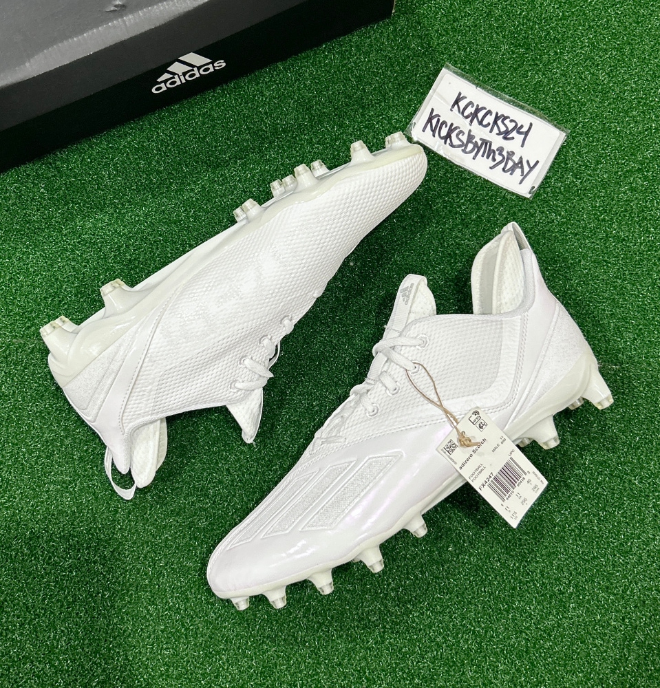 Adidas Adizero Scorch Football Cleats White FX4247 Mens size 11.5 triple