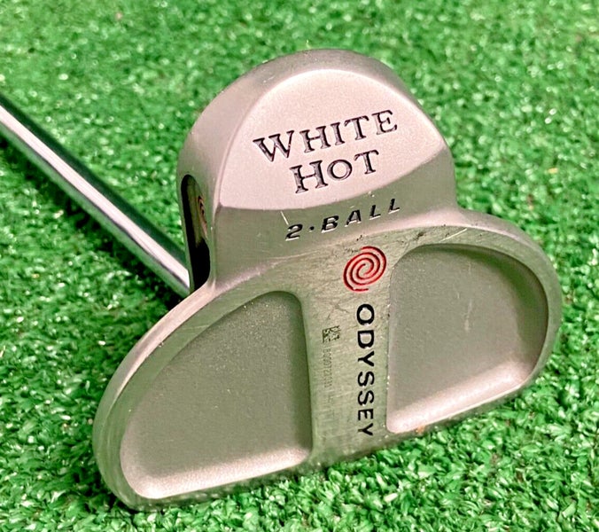 Odyssey White Hot 2-Ball CENTER-SHAFT Mallet Putter RH Fluted