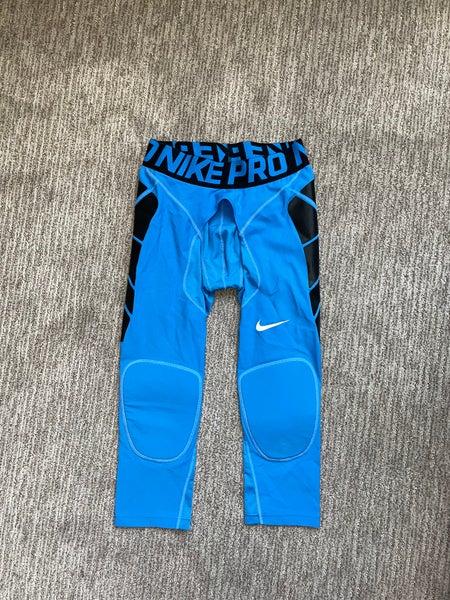 Men's Small Nike Pro Hyperstrong Dri Fit 3/4 Compression Pants Tights Blue