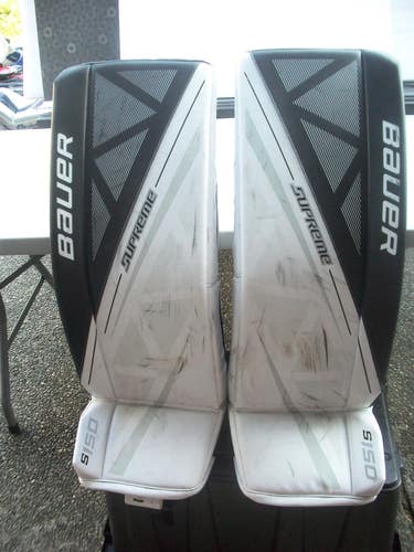Used Small Bauer S150 Goalie Leg Pads