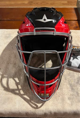 All-Star MVP System 7 Catcher’s Helmet Black/Scarlet