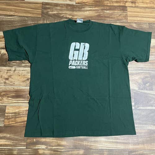 Vintage Green Bay Packers Nike Pro Line Football T-Shirt Mens Size 2XL Swoosh