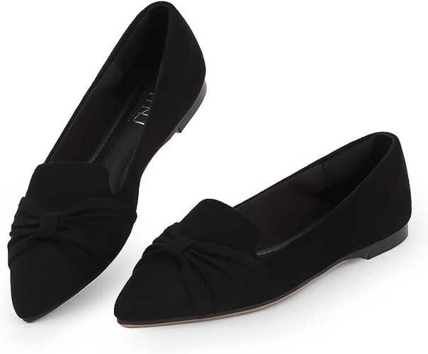 MUSSHOE Flat Shoes Women Comfortable Pointed Toe Slip on Women's Flats 7.5