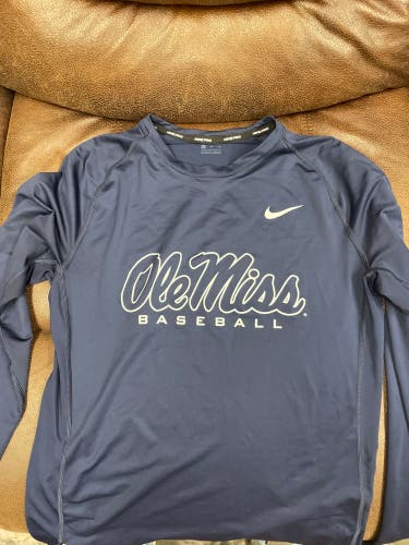 Nike Ole Miss Baseball Team Issue Compression Shirt Size XL