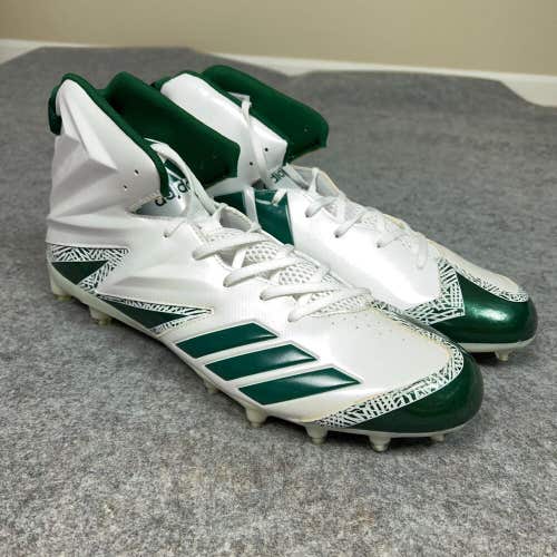 Adidas Mens Football Cleats 16 White Green Shoe Lacrosse Freak X Carbon High D1