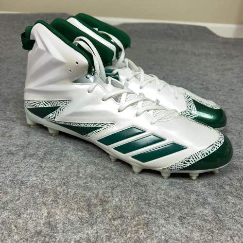 Adidas Mens Football Cleats 15 White Green Shoe Lacrosse Freak X Carbon High D1
