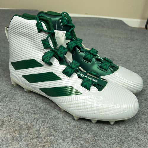 Adidas Mens Football Cleats 15 White Green Shoe Lacrosse Freak Carbon High A1