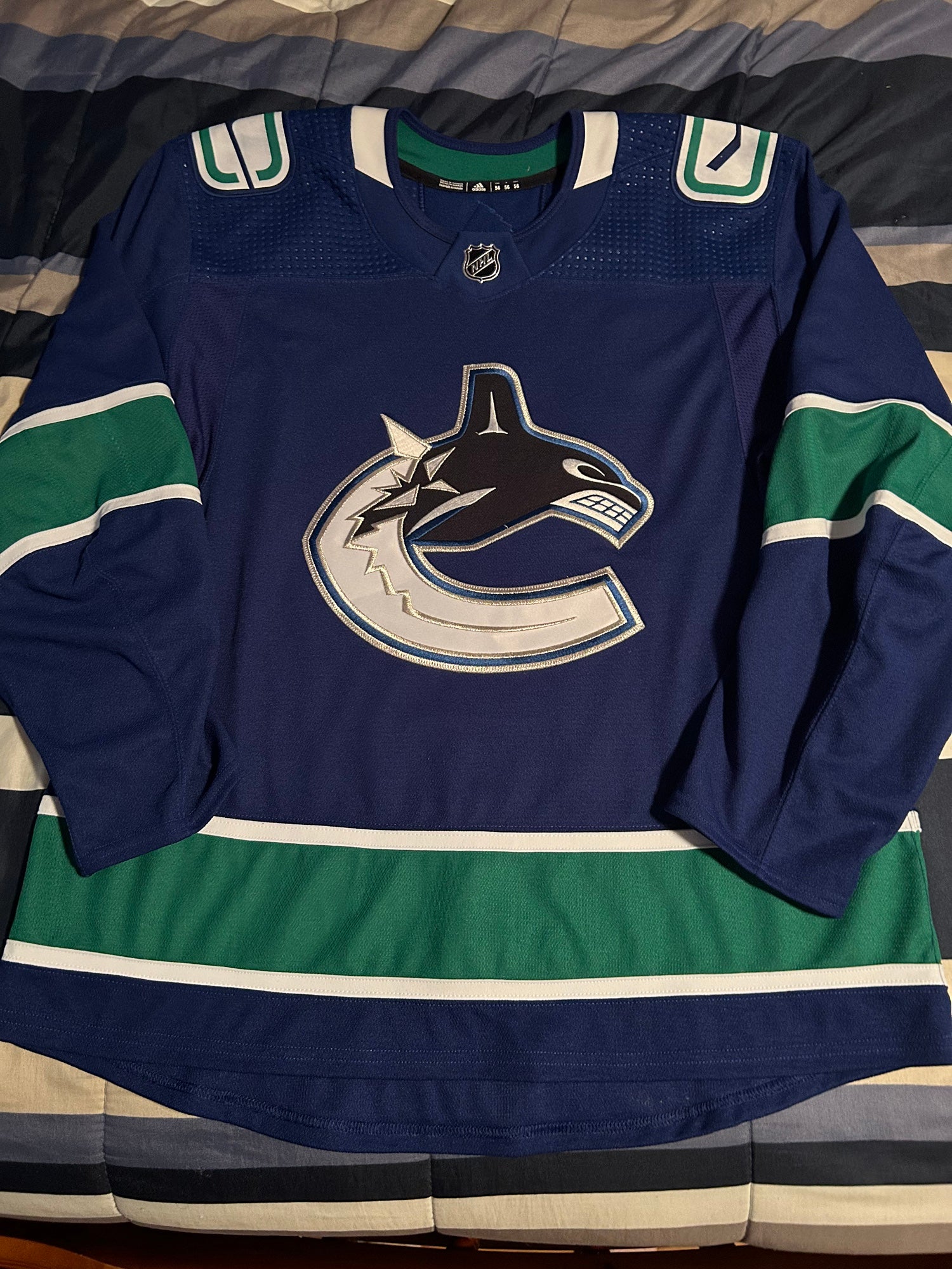 Vancouver+Canucks+Sz+46+Stick+and+Rink+3rd+adidas+NHL+Hockey+