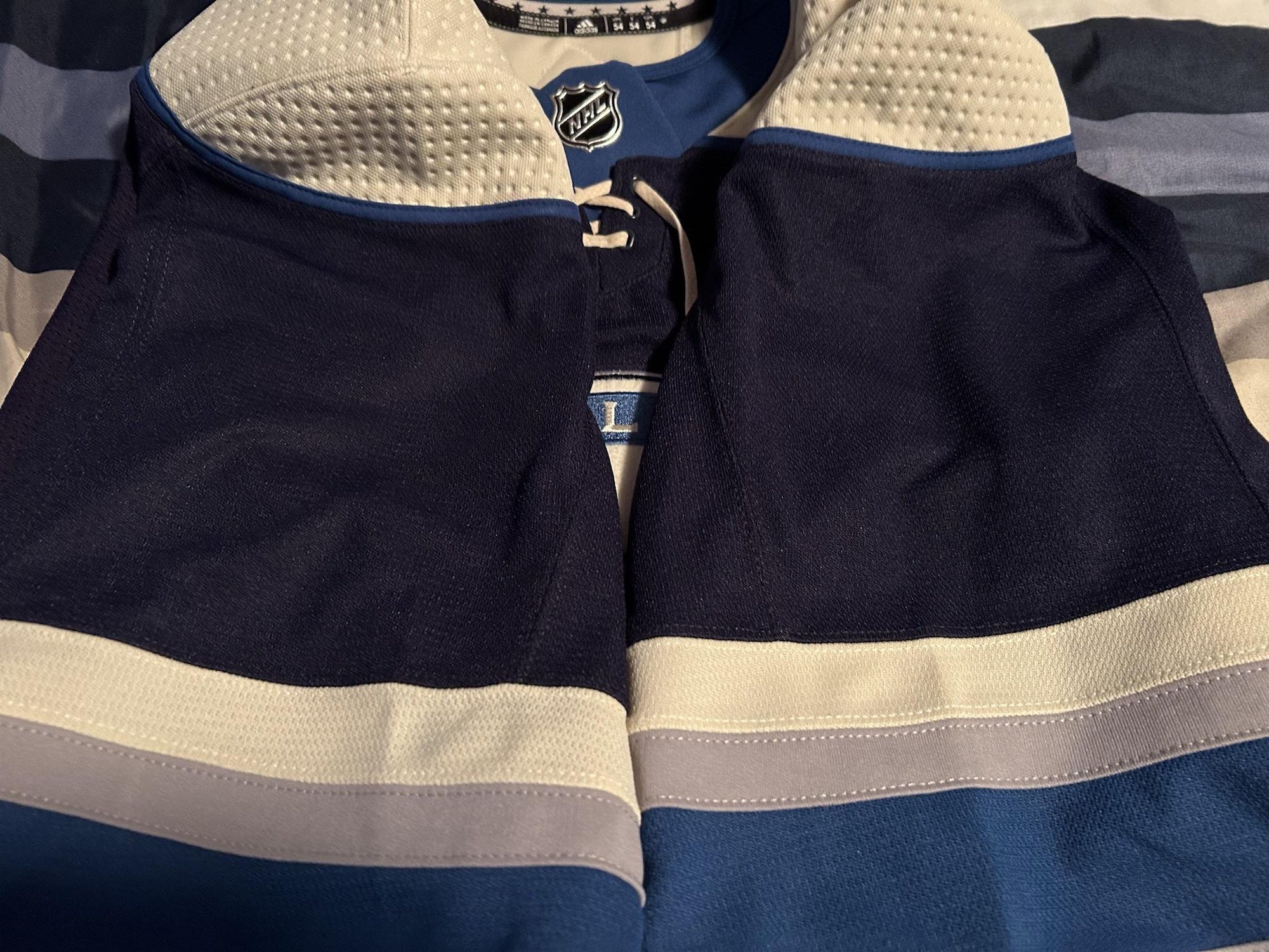 Columbus Blue Jackets Team Issued Adidas Mic Home Jersey