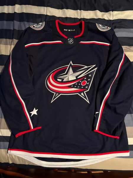 Columbus Blue Jackets Team Issued Adidas Mic Home Jersey