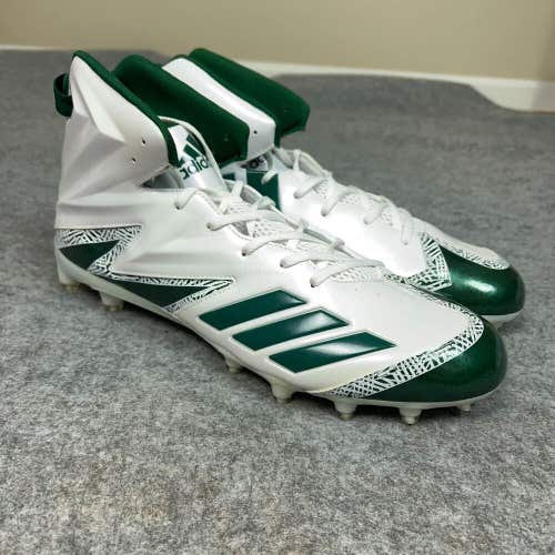 Adidas Mens Football Cleats 15 White Green Shoe Lacrosse Freak X Carbon High D2
