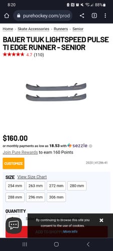 New Bauer LS Pulse TI Edge Runner Blades 272 mm