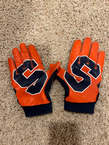 Syracuse game worn football gloves 2XL