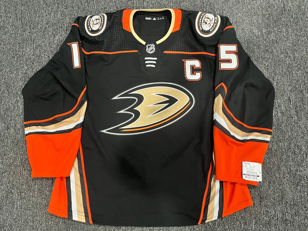 Men’s Anaheim Ducks Home Adidas NHL Jersey Size 58 Getzlaf #15 Black MiC TI