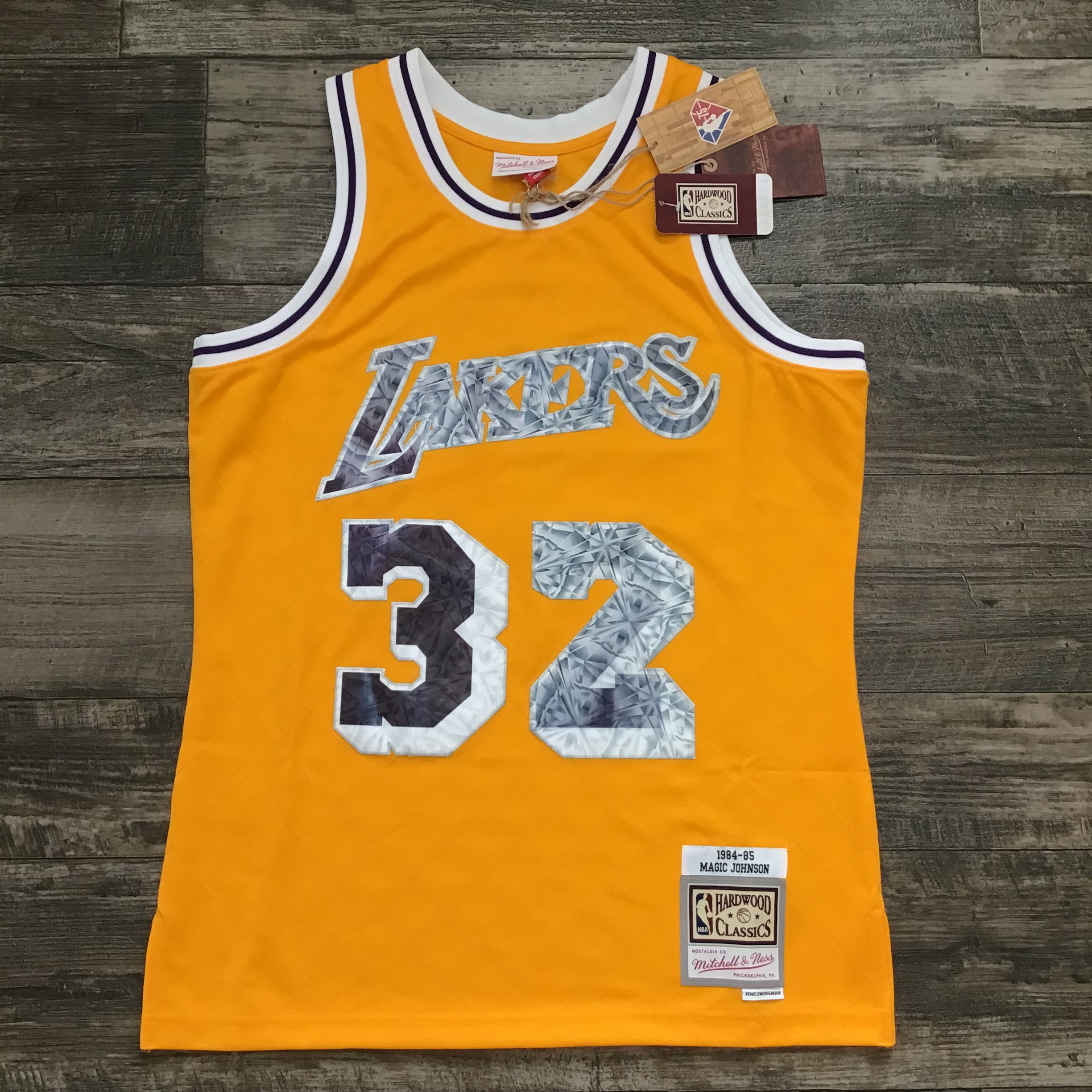 Los Angeles Lakers Magic Johnson 1984-85 Road Swingman
