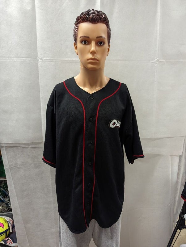 Fila Men's XL Baseball Softball Jersey Black And White with Red