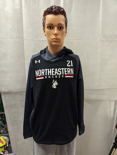 Team Issued Northeastern Huskies Hockey Under Armour Hoodie L NCAA Matt DeMelis