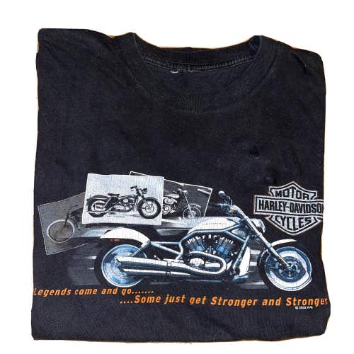 Harley Davidson Motorcycles 2002 LEGENDS COME AND GO Las Vegas Nevada T-Shirt L