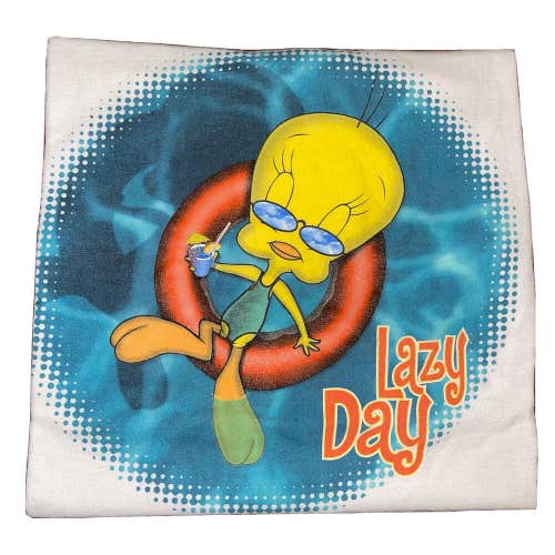 Vintage 1999 Tweety Bird Warner Bros Lazy Day Pool Graphic T-Shirt RARE XL/XXL