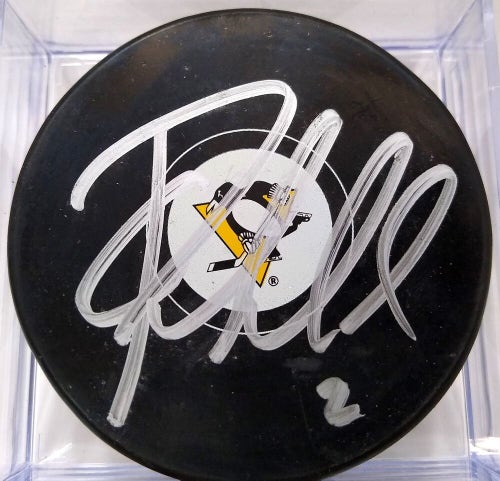 CHAD RUHWEDEL Autographed Pittsburgh Penguins NHL Hockey Puck Signed