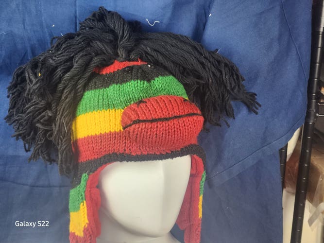 New Unisex Rasta Monkey Ski Helmet Cover by Pink Yak Hand Made In Nepal