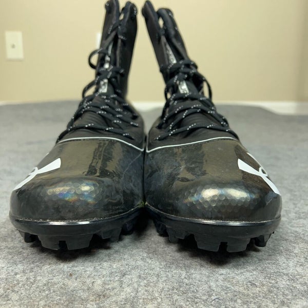 Under Armour Mens Football Cleat 15 Black White Shoe Lacrosse Highlight High C9