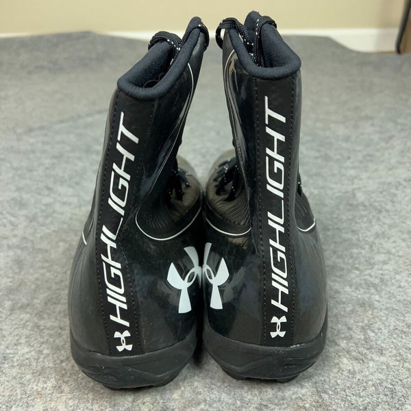 Under Armour Mens Football Cleat 15 Black White Shoe Lacrosse Highlight High C9
