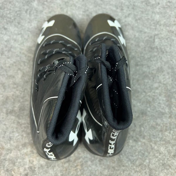 Under Armour Mens Football Cleat 15 Black White Shoe Lacrosse Highlight High C9