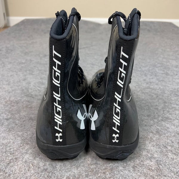 Under Armour Mens Football Cleat 15 Black White Shoe Lacrosse Highlight High C2