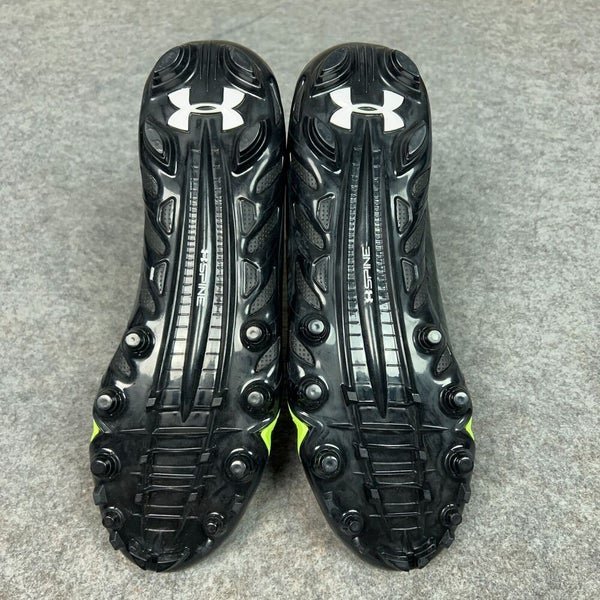 Under Armour Mens Football Cleat 15 Black White Shoe Lacrosse Highlight High C9
