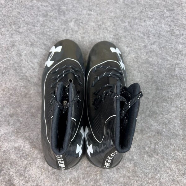Under Armour Mens Football Cleat 15 Black White Shoe Lacrosse Highlight High C2