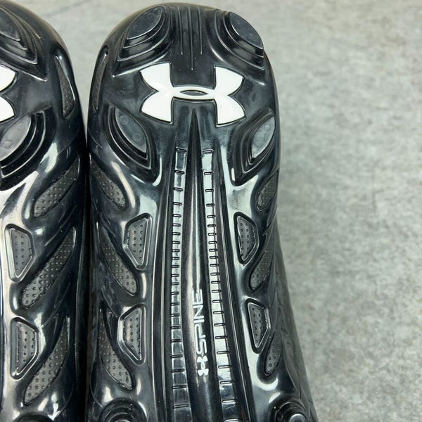 Under Armour Mens Football Cleat 15 Black White Shoe Lacrosse Highlight High C9