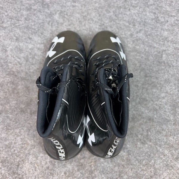 Under Armour Mens Football Cleat 15 Black White Shoe Lacrosse Highlight High C1