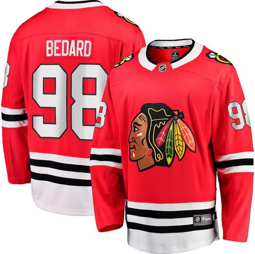 Connor Bedard Chicago Blackhawks Fanatics 2023 NHL Home Player Jersey (Red 879M-CBHH-H37-T10)