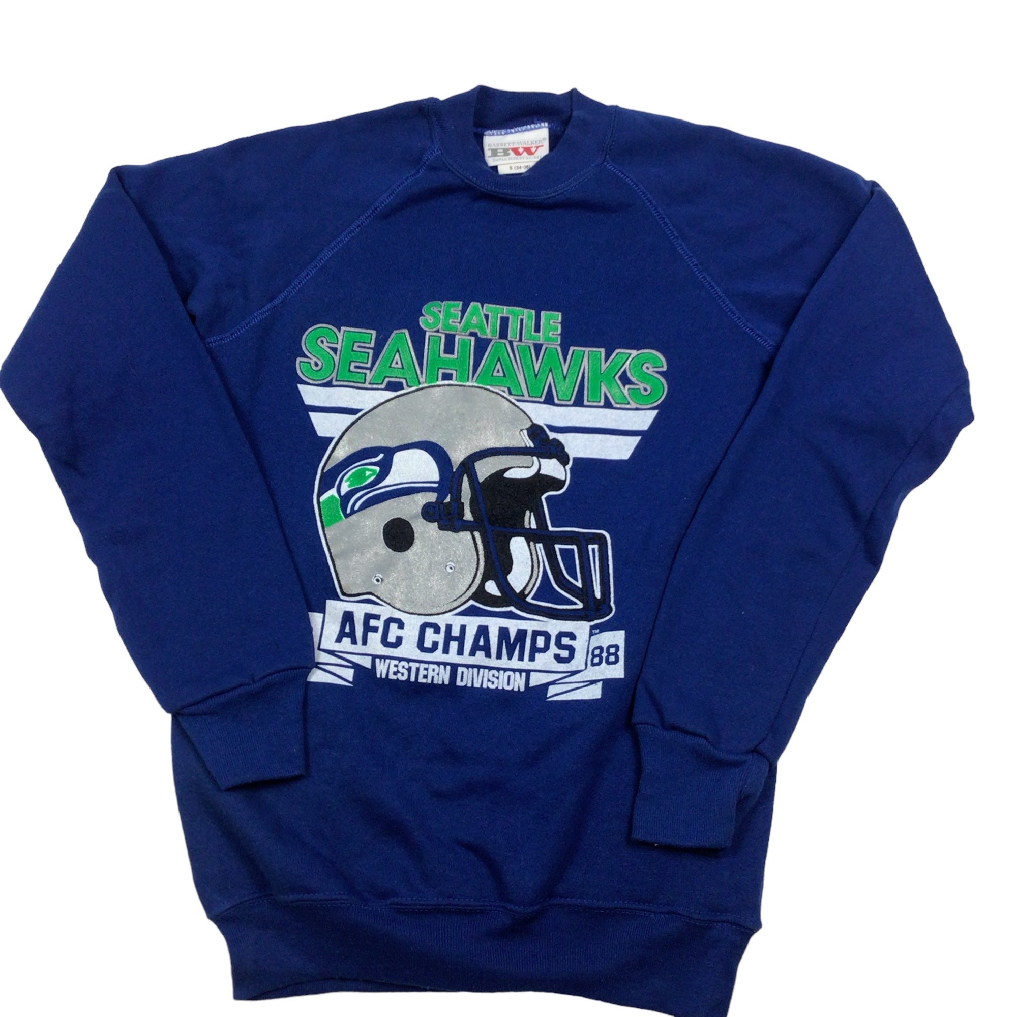 1988 Seattle Seahawks vintage AFC West Champions NFL Crewneck sweatshirt.  XS or XXS