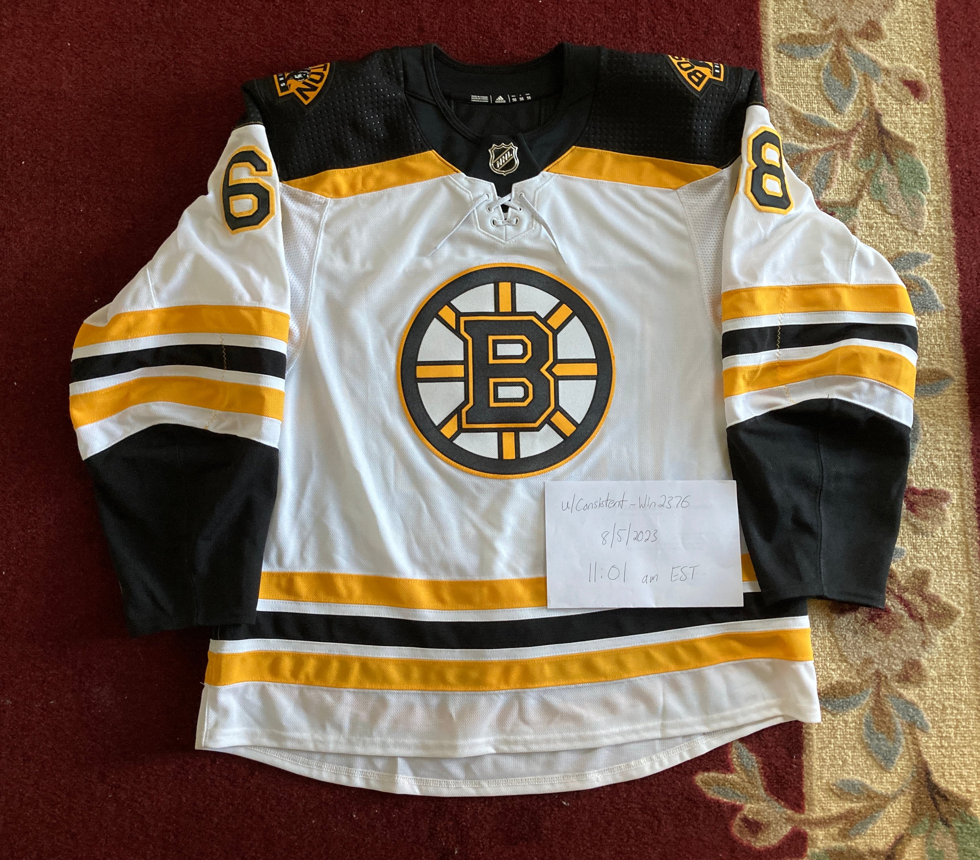 Boston Bruins - white Away Jersey, Adidas-MiC - Jack Studnicka #68 |  SidelineSwap
