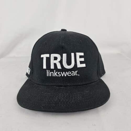True Linkswear Live True Black White Cotton SnapBack Golf Hat Ball Cap