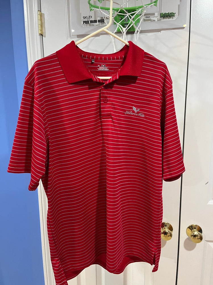 Under Armour Red Mens Large Golf Shirt