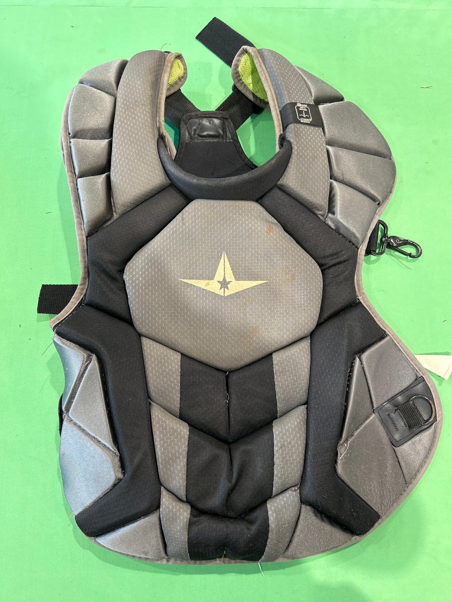 New All-Star System 7 Axis CPCC912S7X Catcher's Chest Protector  Graphite/Gold | SidelineSwap