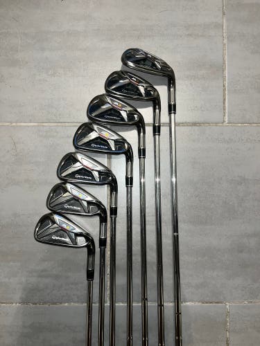 Used RH TaylorMade M2 Irons (4-9 + AW) Brand New Golf Pride Tour Velvet Grips, Regular Flex Shafts