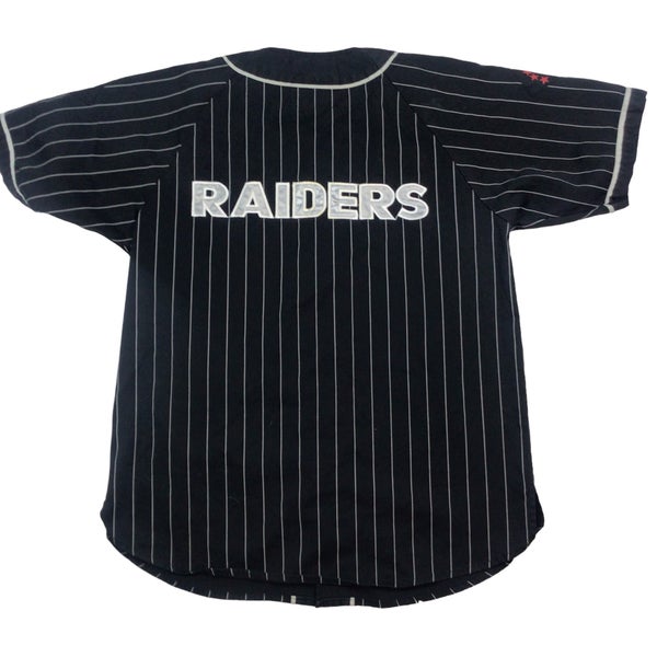 90s LA Raiders vintage NFL button front jersey. Large