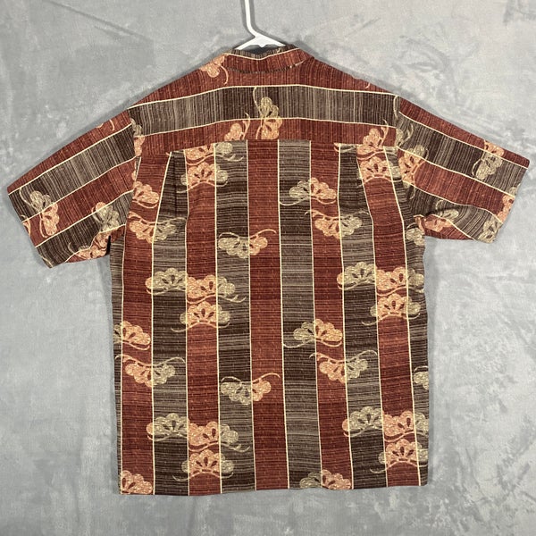 Tommy Bahama Shirt Mens Large Short Sleeve Floral Camp 100% Silk Hawaiian Sample